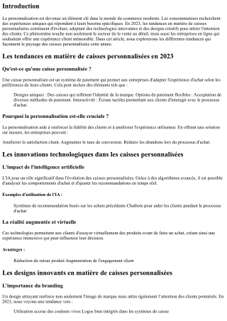 Les tendances en matière de caisses personnalisées en 2023