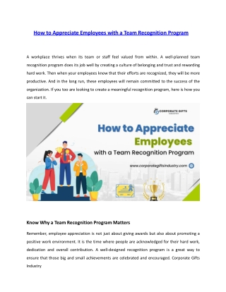 How to Appreciate Employees with a Team Recognition Program