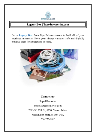 Legacy Box Tapedmemories