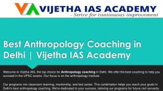 Best Anthropology Coaching in Delhi Vijetha IAS Academy