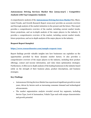 Autonomous Driving Services Market
