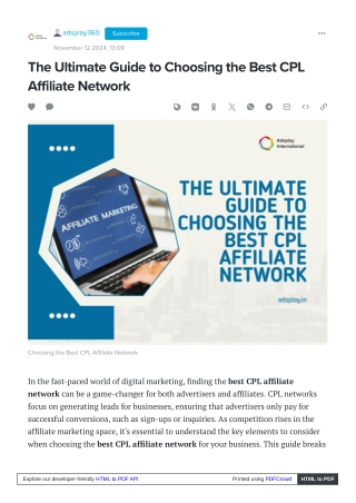 The Ultimate Guide to Choosing the Best CPL Affiliate Network