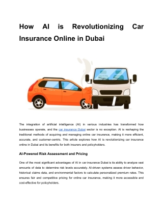 How AI is Revolutionizing Car Insurance Online in Dubai