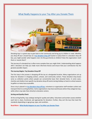 What Really Happens to your Toy After you Donate Them
