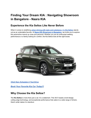 Finding Your Dream Kia_ Navigating Showroom in Bangalore
