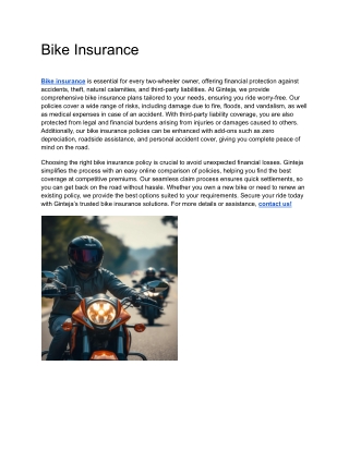 Bike Insurance