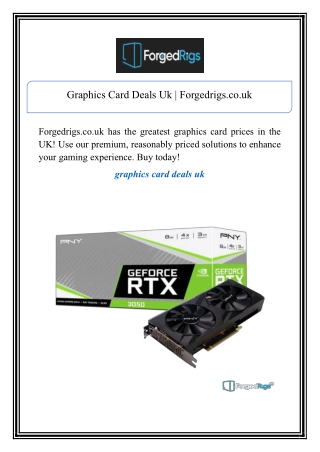 Graphics Card Deals Uk | Forgedrigs.co.uk