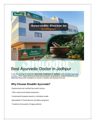 Best Ayurvedic Doctor in Jodhpur