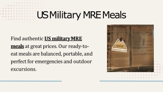 US Military MRE Meals