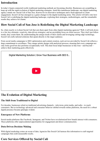 How Social Cali of San Jose is Redefining the Digital Marketing Landscape