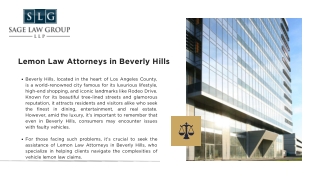 Lemon Law Attorneys in Beverly Hills - Sage Law Group LLP