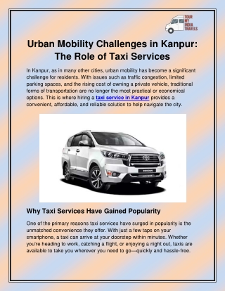 Taxi service in Kanpur