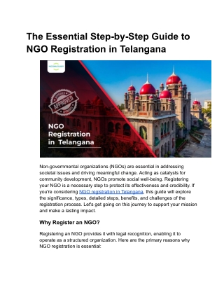NGO Registration in Telangana_ A Step-by-Step Guide to Empower Your Vision