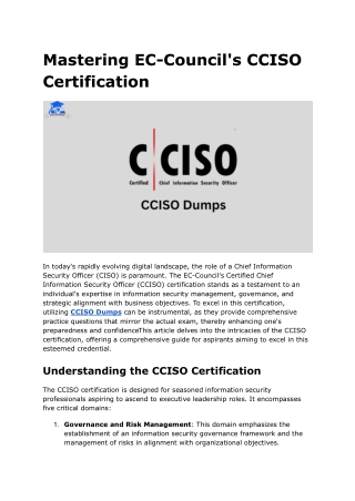 Mastering EC-Council's CCISO Certification
