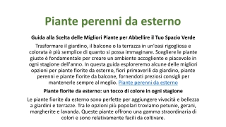 Piante perenni da esterno