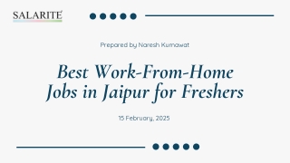Best Work-From-Home Jobs in Jaipur for Freshers, pdf
