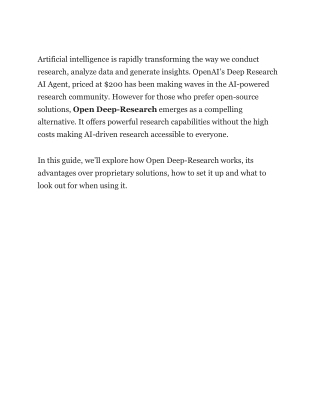 Ditch the $200 Fee! How to Use Open Deep-Research, the Open-Source AI for Deep Research