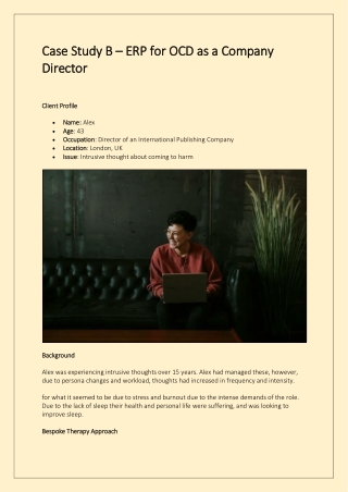 Case Study B – ERP for OCD as a Company Director
