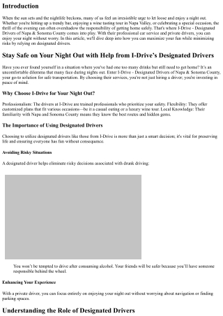 Stay Safe on Your Night Out with Help from I-Drive’s Designated Drivers