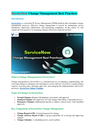 ServiceNow Institute in Bangalore - ServiceNow Course