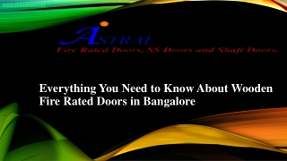 Everything You Need to Know About Wooden Fire Rated Doors in Bangalore