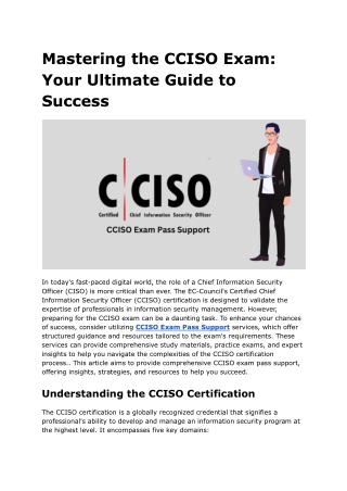 Mastering the CCISO Exam  Your Ultimate Guide to Success
