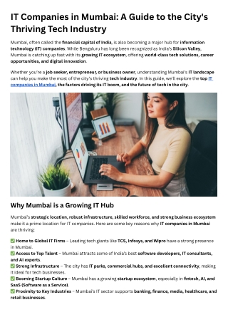 IT Companies in mumbai