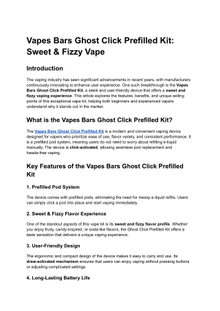 Vapes Bars Ghost Click Prefilled Kit_ Sweet & Fizzy Vape