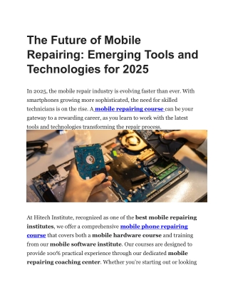 The Future of Mobile Repairing