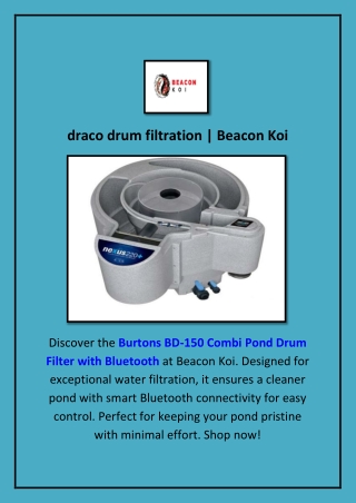 draco drum filtration | Beacon Koi