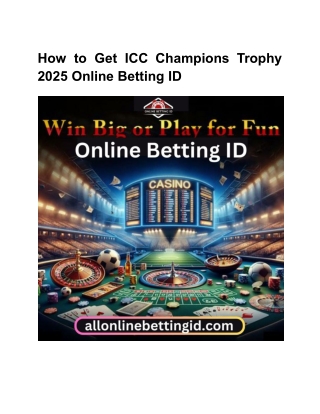 How to Get ICC Champions Trophy 2025 Online Betting ID