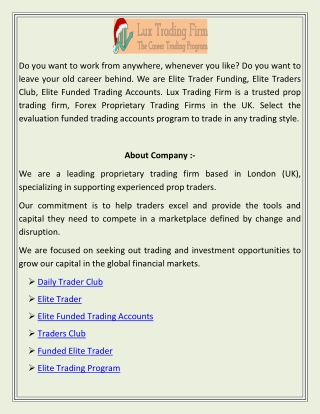 Funded Elite Trader