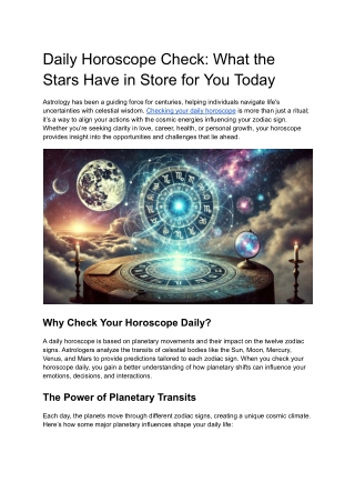 Daily Horoscope Check_ What the Stars Have in Store for You Today