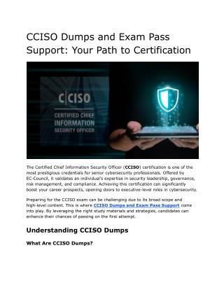 CCISO Dumps and Exam Pass Support_ Your Path to Certification