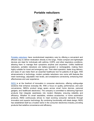Portable nebulizers INDQ