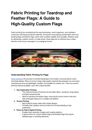 Fabric Printing for Teardrop and Feather Flags_ A Guide to High-Quality Custom Flags