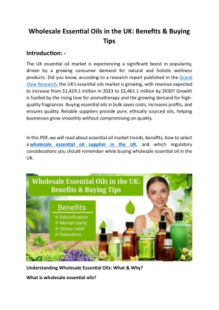 Wholesale Essential Oils in the UK