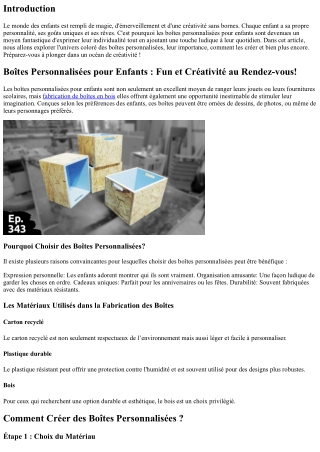 Boîtes Personnalisées pour Enfants : Fun et Créativité au Rendez-vous!