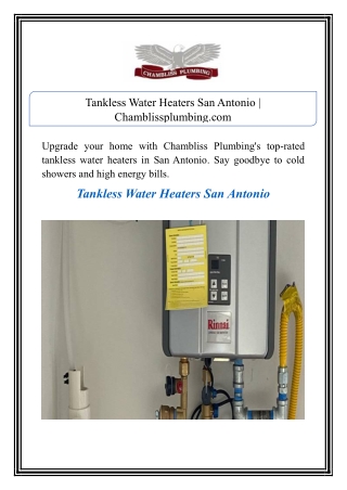 Tankless Water Heaters San Antonio | Chamblissplumbing.com