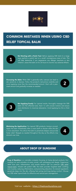 Common Mistakes When Using CBD Relief Topical Balm