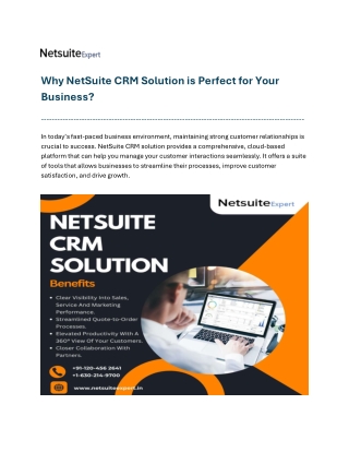 Why NetSuite CRM Solution is Perfect for Your Business?