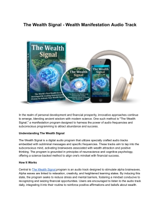 The Wealth Signal - Wealth Manifestation Audio Track