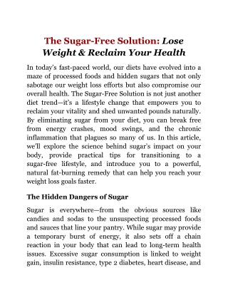 The Sugar-Free Solution_ Lose Weight & Reclaim Your Health