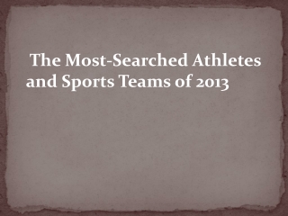 Most Searched Athletes