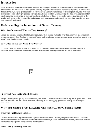 Why You Should Trust Lakeland with Your Gutter Cleaning Needs