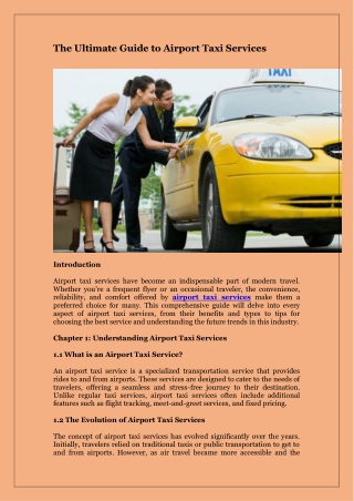 The Ultimate Guide to Airport Taxi Services