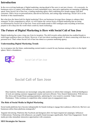 The Future of Digital Marketing is Here with Social Cali of San Jose