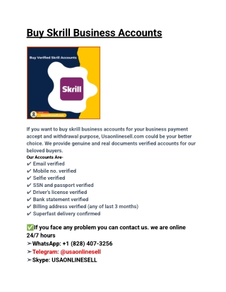 Buy verified skrill accounts