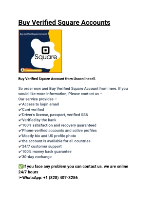 Buy Verified Square Accounts