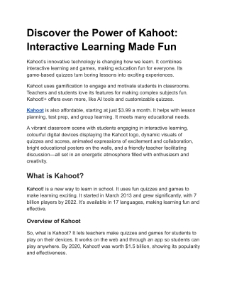 Discover the Power of Kahoot_ Interactive Learning Made Fun